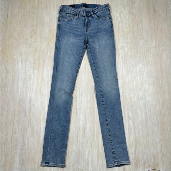 True Religion Stella Mid Rise Faded Blue Denim Classic Stitch Skinny Jeans 27 - Picture 1 of 16